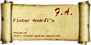 Fister András névjegykártya